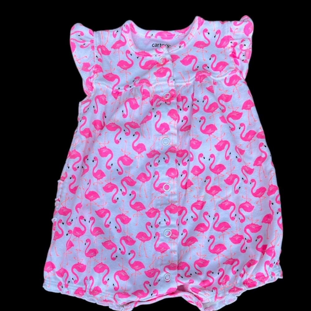 Carter's Pink Flamingo Print One-Piece Bodysuit
